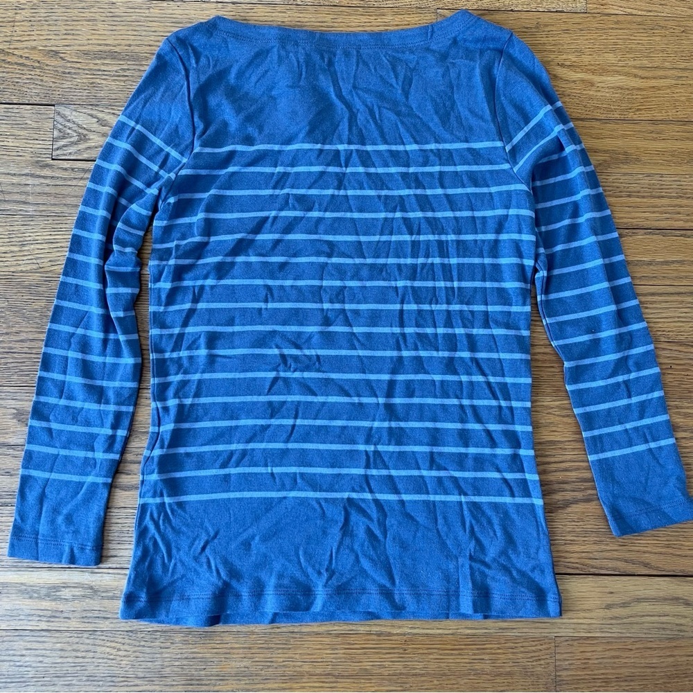 Vineyard Vines Blue Grey Striped 3/4 Long Sleeve Top Size Small NWT - Picture 5 of 5